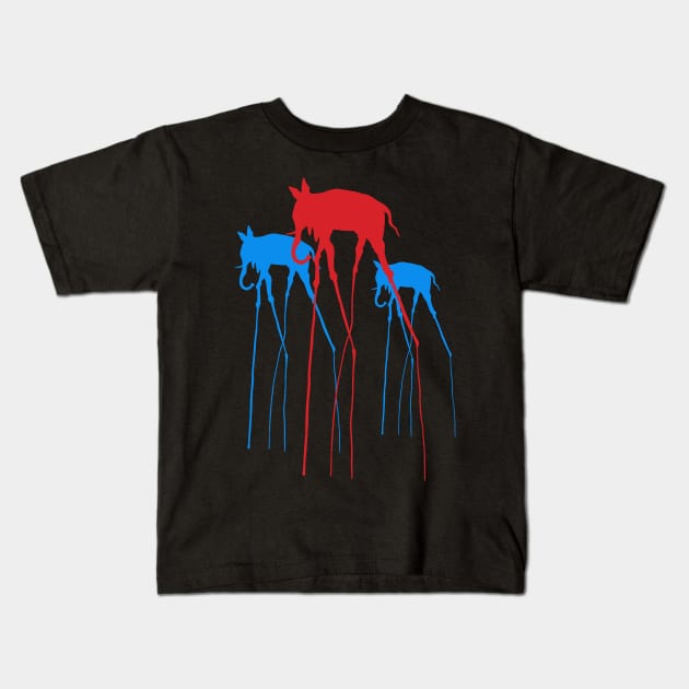 Salvador Dali 3 Elephants Minimal Artwork Cutout Kids T-Shirt by isstgeschichte